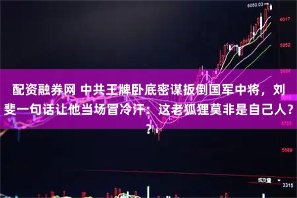 配资融券网 中共王牌卧底密谋扳倒国军中将，刘斐一句话让他当场冒冷汗：这老狐狸莫非是自己人？