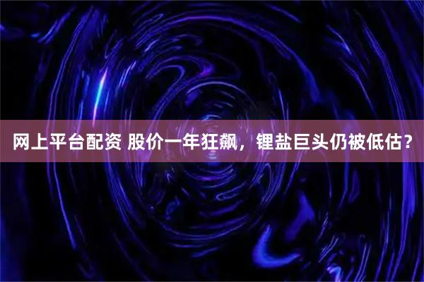 网上平台配资 股价一年狂飙,锂盐巨头仍被低估?